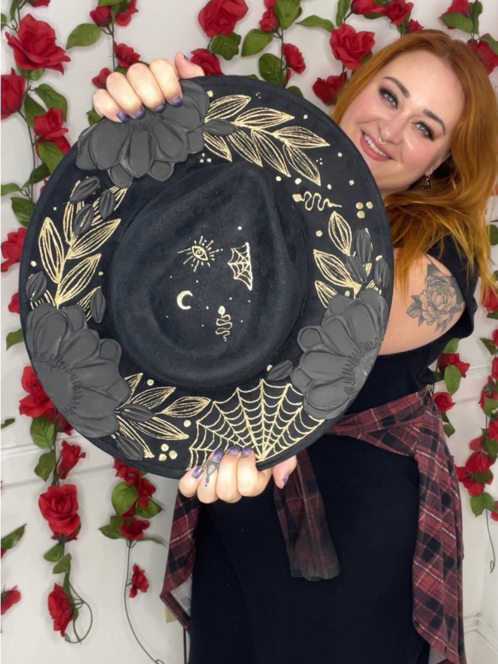 Black Spooky Spiderweb Hat